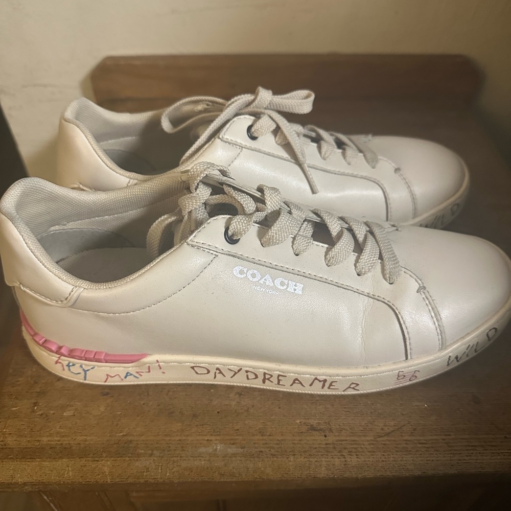 Coach Beige Canvas Sneakers